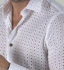 Camisa da Bahia Manga Longa Textura Alga