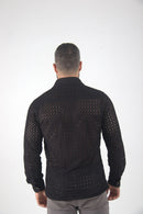 CB Camisa da Bahia Manga Longa Textura Orion - Cor: Preto